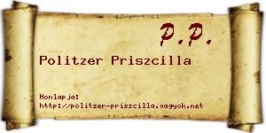 Politzer Priszcilla névjegykártya